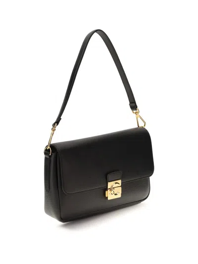 Coccinelle Large C-me Lock Shoulder Bag In Black
