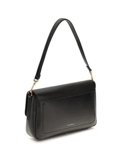 Coccinelle Large C-me Lock Shoulder Bag In Black