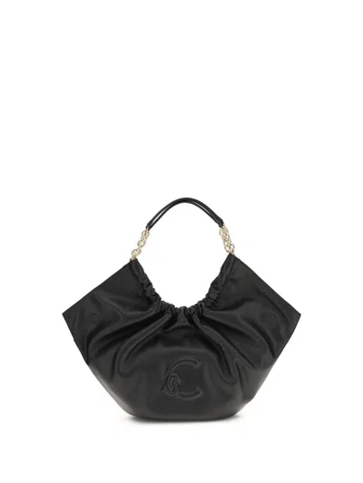 Coccinelle Black Calf Leather Bos Taurus Shoulder Bag In Black