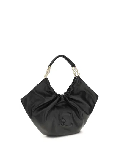 Coccinelle Black Calf Leather Bos Taurus Shoulder Bag In Black