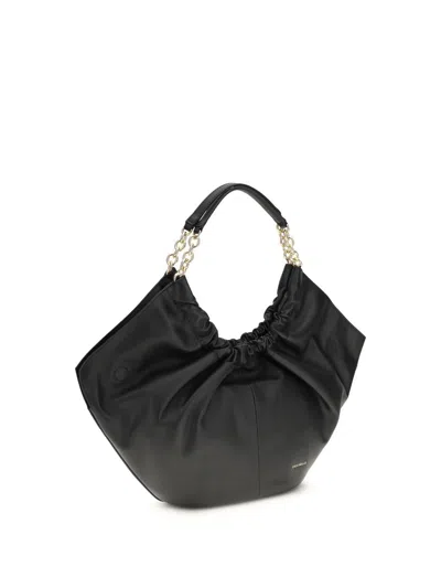 Coccinelle Black Calf Leather Bos Taurus Shoulder Bag In Black