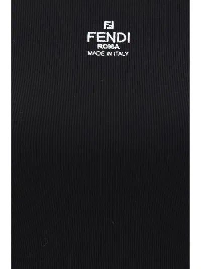 Fendi Black Cotton Top In Black