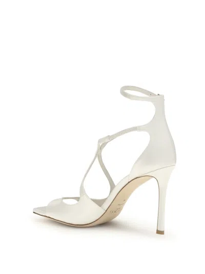 Jimmy Choo White Lamb Ovis Aries Aries Stiletto Heel Sandals In White