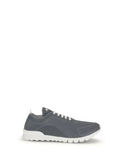 Kiton Fits Sneakers Round Toe Knit Upper In Gray