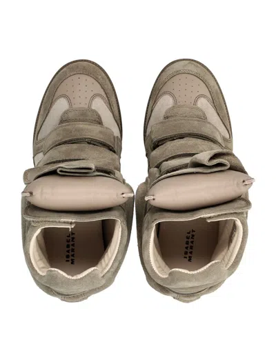 Isabel Marant Bekett Leather And Suede Wedge Sneakers In Brown