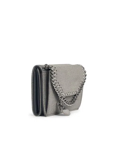 Stella Mccartney Falabella Trifold Wallet Chain Detail Charm In Gray