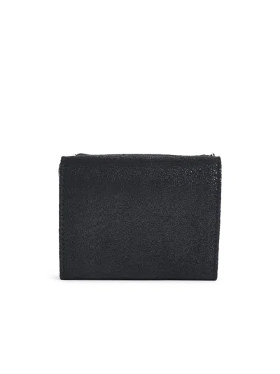 Stella Mccartney Falabella Compact Trifold Wallet Chain Detail In Black