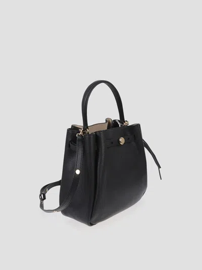 Tory Burch Romy Mini Leather Bucket Bag In Black