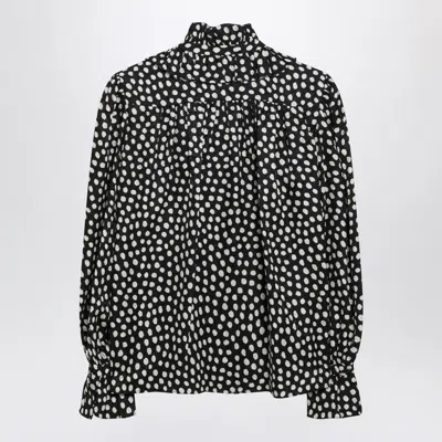 Chloé Polka-dot Blouse In Black