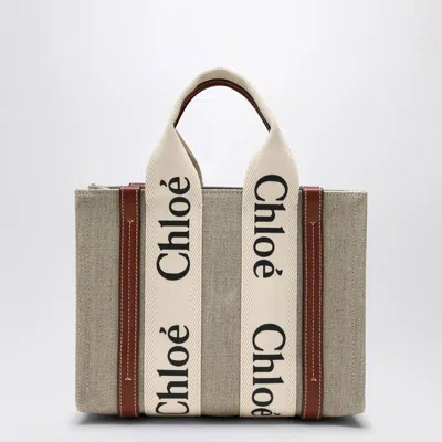 Chloé Chloe Women Multicolor Fabric Small Woody Shopping Bag In Neutral