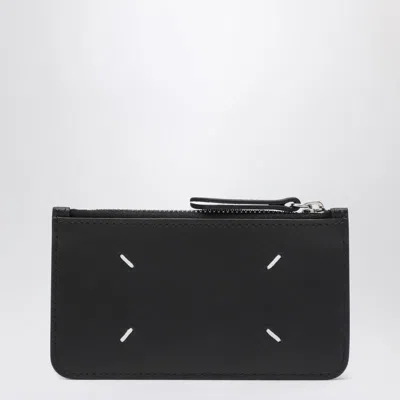 Maison Margiela Four Stitches Zippered Card Holder In Black