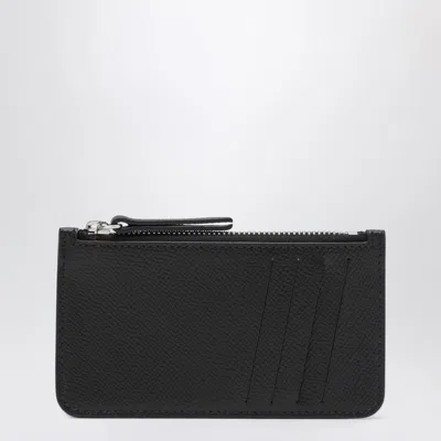 Maison Margiela Four Stitches Zippered Card Holder In Black
