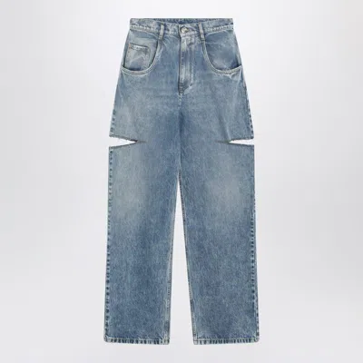 Maison Margiela Loose Jeans With Drawstrings In Blue