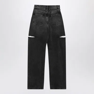 Maison Margiela Washed Jeans With Side Rips In Black