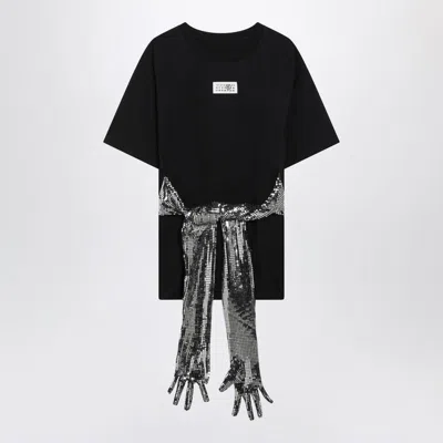 Mm6 Maison Margiela Roundneck Label T-shirt In Black