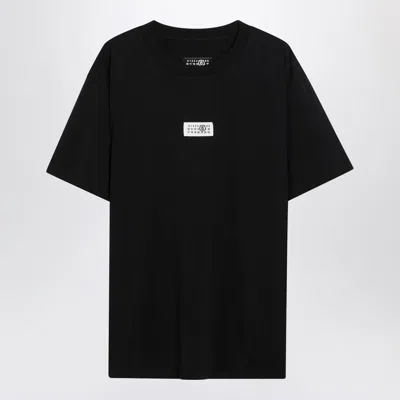 Mm6 Maison Margiela Numeric Signature Logo Crew Neck T Shirt In Black