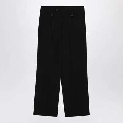 Mm6 Maison Margiela Wool Blend Trousers Staples Detail Design In Black