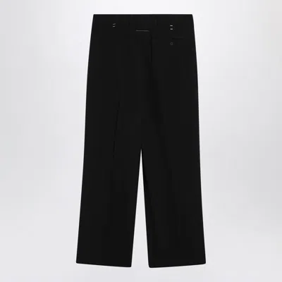 Mm6 Maison Margiela Wool Blend Trousers Staples Detail Design In Black
