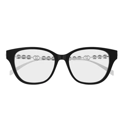 Gucci Eyewear Embellished Square Frame Glasses In Black