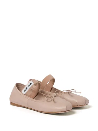 Miu Miu Flat Shoes In Brown