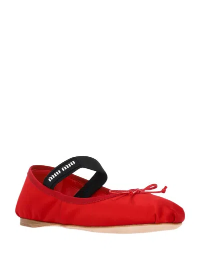 Miu Miu Flat Shoes In Red