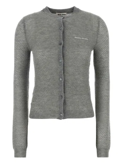 Miu Miu Sweaters In Gray