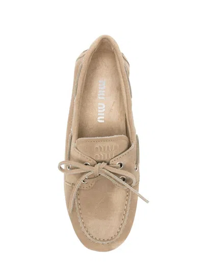 Miu Miu Flat Shoes In Brown