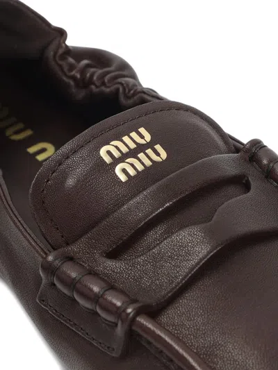 Miu Miu Flat Shoes In Brown