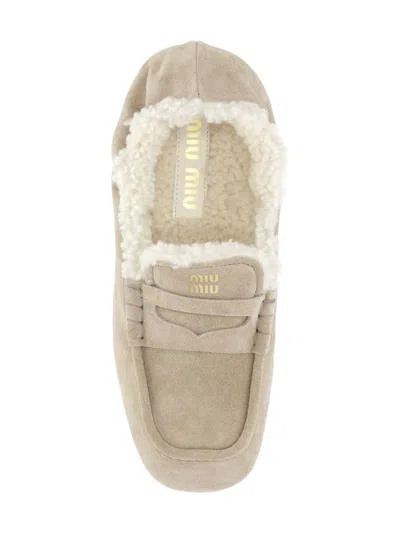 Miu Miu Flat Shoes In Brown