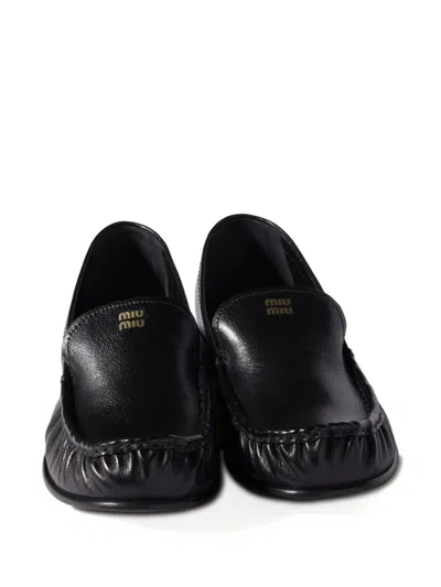 Miu Miu Flat Shoes In Black