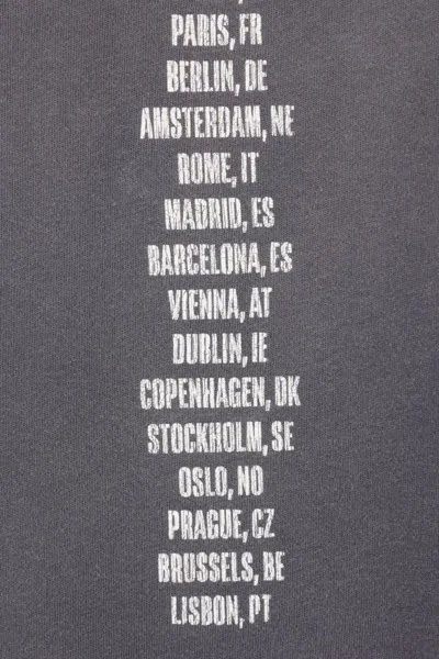 Represent Black Crew Neck T-shirt With Graphic Print On Front And Back And Faded Effect In Cotton Man In Gray