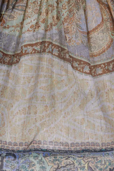 Zimmermann Wanderlust Multicolor Crewneck Mini Dress With Puffed Long Sleeves And All-over Print In Cotton And  In Multi