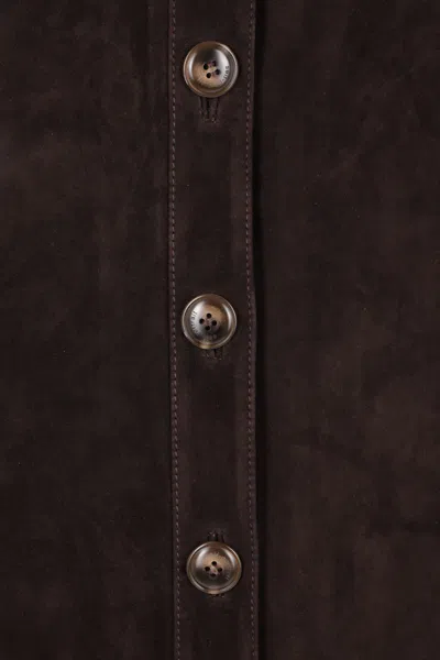 Self-portrait Brown Suede Midi Skirt Skirts Brown In Brown