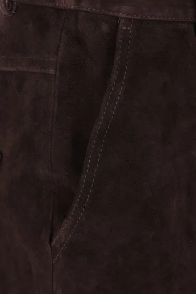 Self-portrait Brown Suede Midi Skirt Skirts Brown In Brown