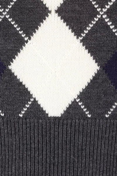 Self-portrait Womens Self Portrait Argyle Crystal Wool Jumper In Gray