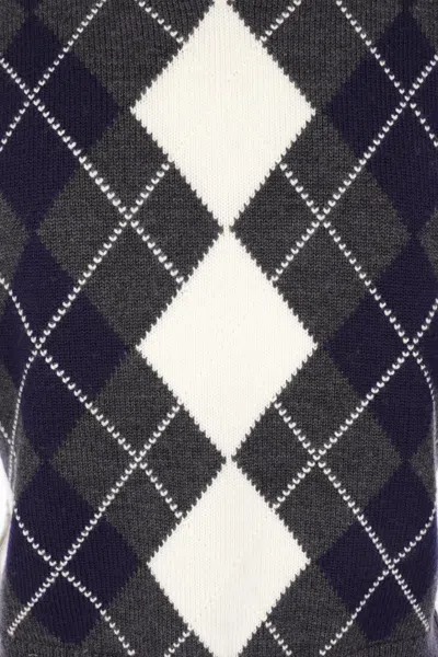 Self-portrait Womens Self Portrait Argyle Crystal Wool Jumper In Gray