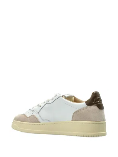 Autry Medialist Low Leather Sneakers Contrast Panels In Multi