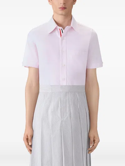Thom Browne Cotton Shirt Button Down Collar Pocket In Blue