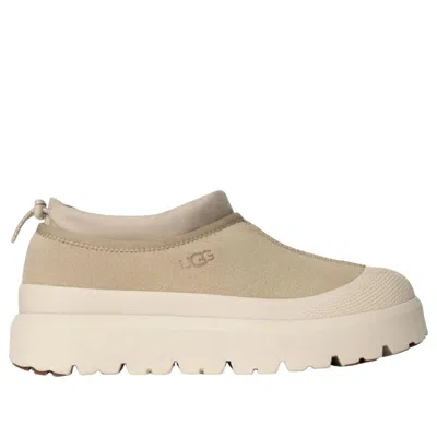 Ugg Sand Suede And Rubber Tasman Weather Hybrid Slip Ons In Neutral