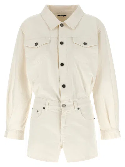 Haikure Elle Authentic Lax Button-up Playsuit In Neutral