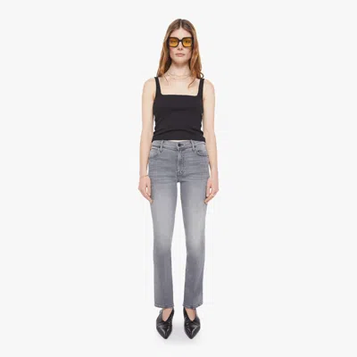 Mother The Hustler High Waist Ankle Bootcut Jeans In Gray