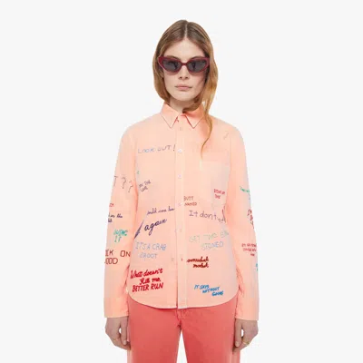 Mother The Foxy Boxy Dear Diary Shirt In Orange
