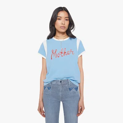 Mother The Boxy Goodie Inset Script T-shirt In Blue