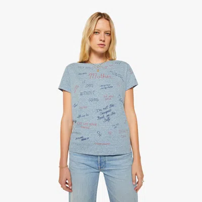 Mother The Boxy Goodie Tongue Tied T-shirt In Blue