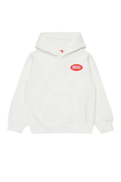 Diesel Spatchood Over Hoodie In White