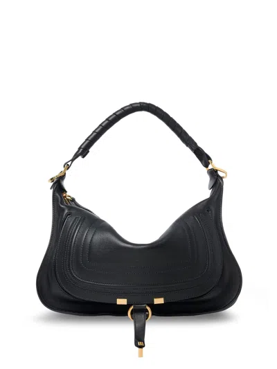 Chloé Small Leather Marcie Shoulder Bag In Black