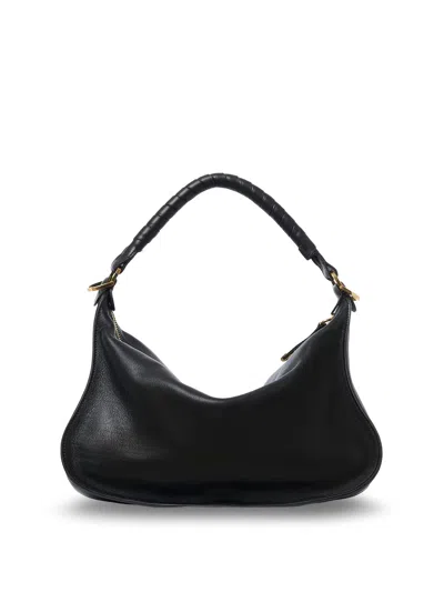 Chloé Small Leather Marcie Shoulder Bag In Black