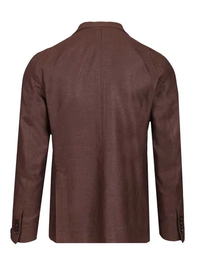 Tagliatore Montecarlo 51 Seta 49 Lana Jackets Bordeaux In Brown
