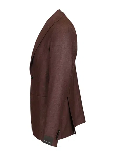 Tagliatore Montecarlo 51 Seta 49 Lana Jackets Bordeaux In Brown