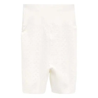 Jw Anderson Pointelle Bow Shorts In Neutral
